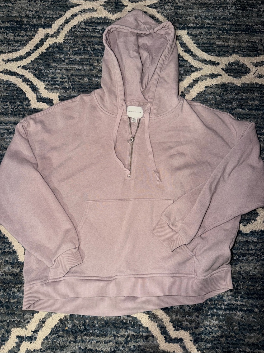 American Eagle Outfitters Mauve Half-Zip Hoodie
